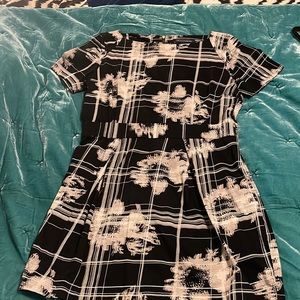 French Connection size 12 navy and white printed midi dress.